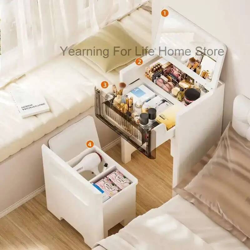 Desk Setup Bedroom - Toaletka z lustrem 3 w 1,