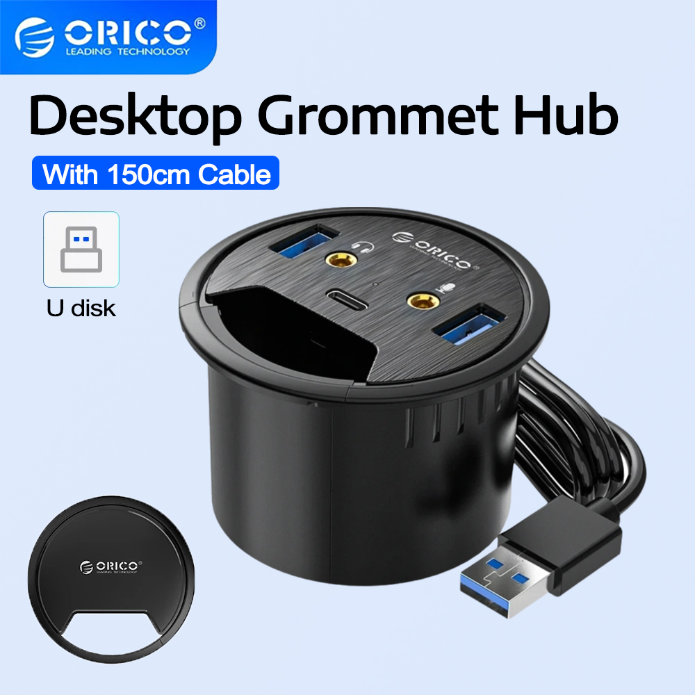 Desk Setup Hub - ORICO Desktop Grommet USB 3.0 Hub