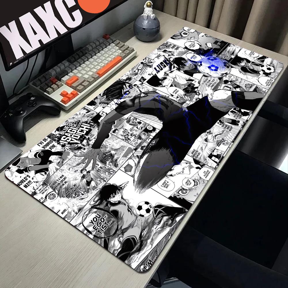 Desk Setup Blue - Podkładka pod mysz anime czarno-biała PC