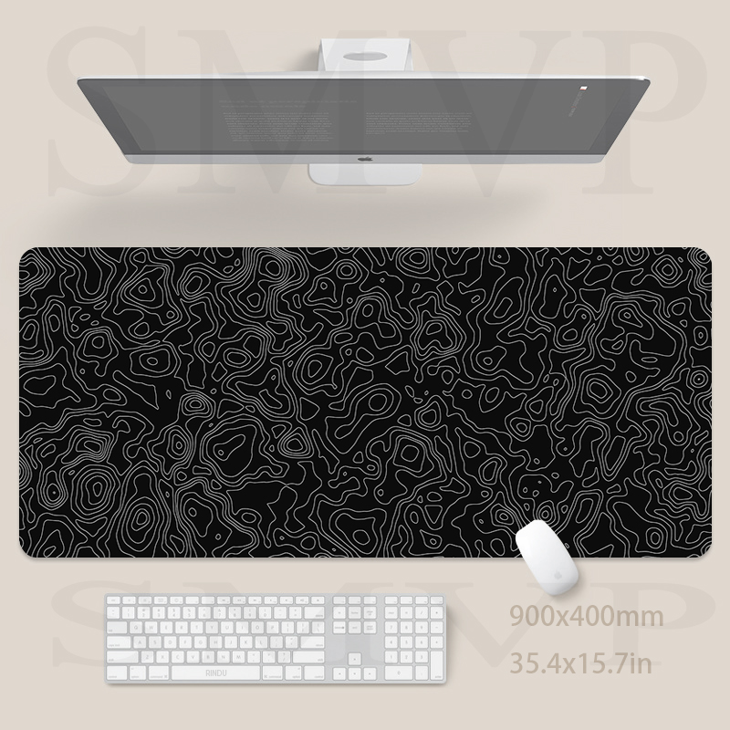 Desk Setup Blue - Podkładka pod mysz Design czarny dywan