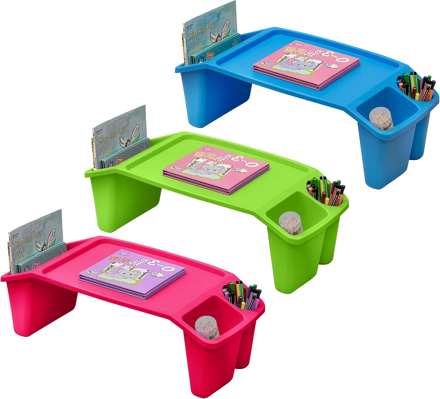 Desk Setup Blue - Zestaw 3 przenośnych stolików na kolana