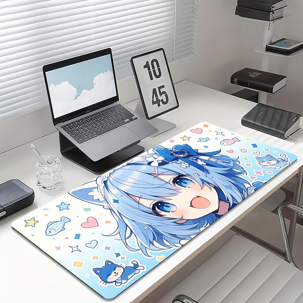 Desk Setup Blue - Duża, rozszerzona podkładka pod mysz do