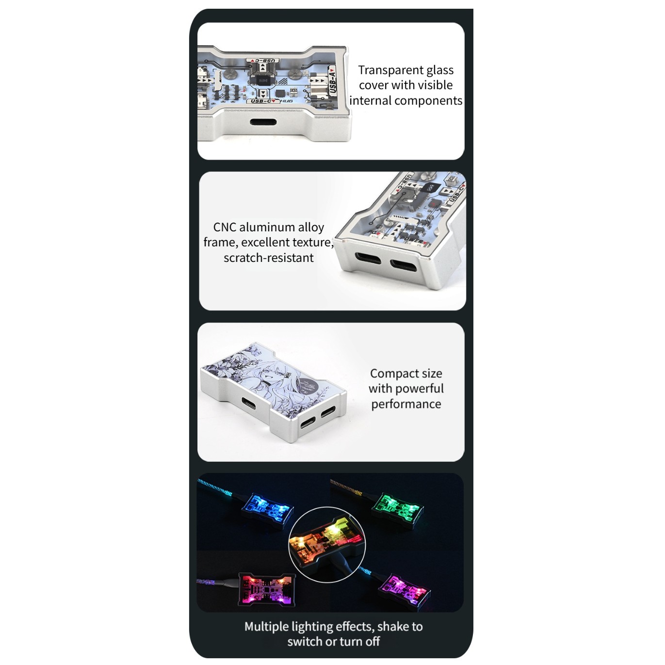 Hub USB RGB 2 wejścia 3 wyjści – Desk Setup Hub recenzja i cena