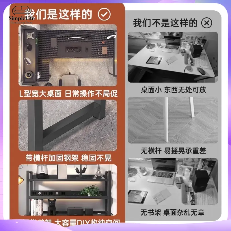 Narożne biurko gamingowe z pół – Desk Setup Bedroom recenzja i cena