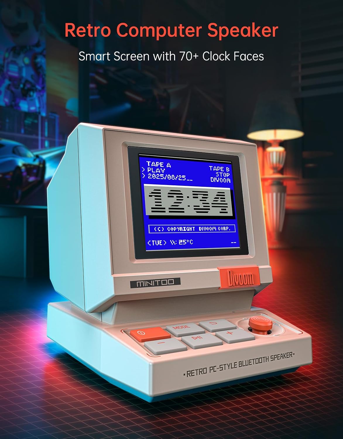 Mini głośnik w stylu retro PC  – Desk Setup Bedroom recenzja i cena
