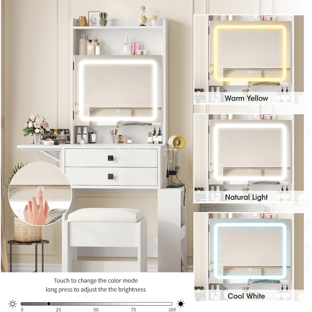 Mała toaletka z 3 regulowanymi – Desk Setup Small recenzja i cena
