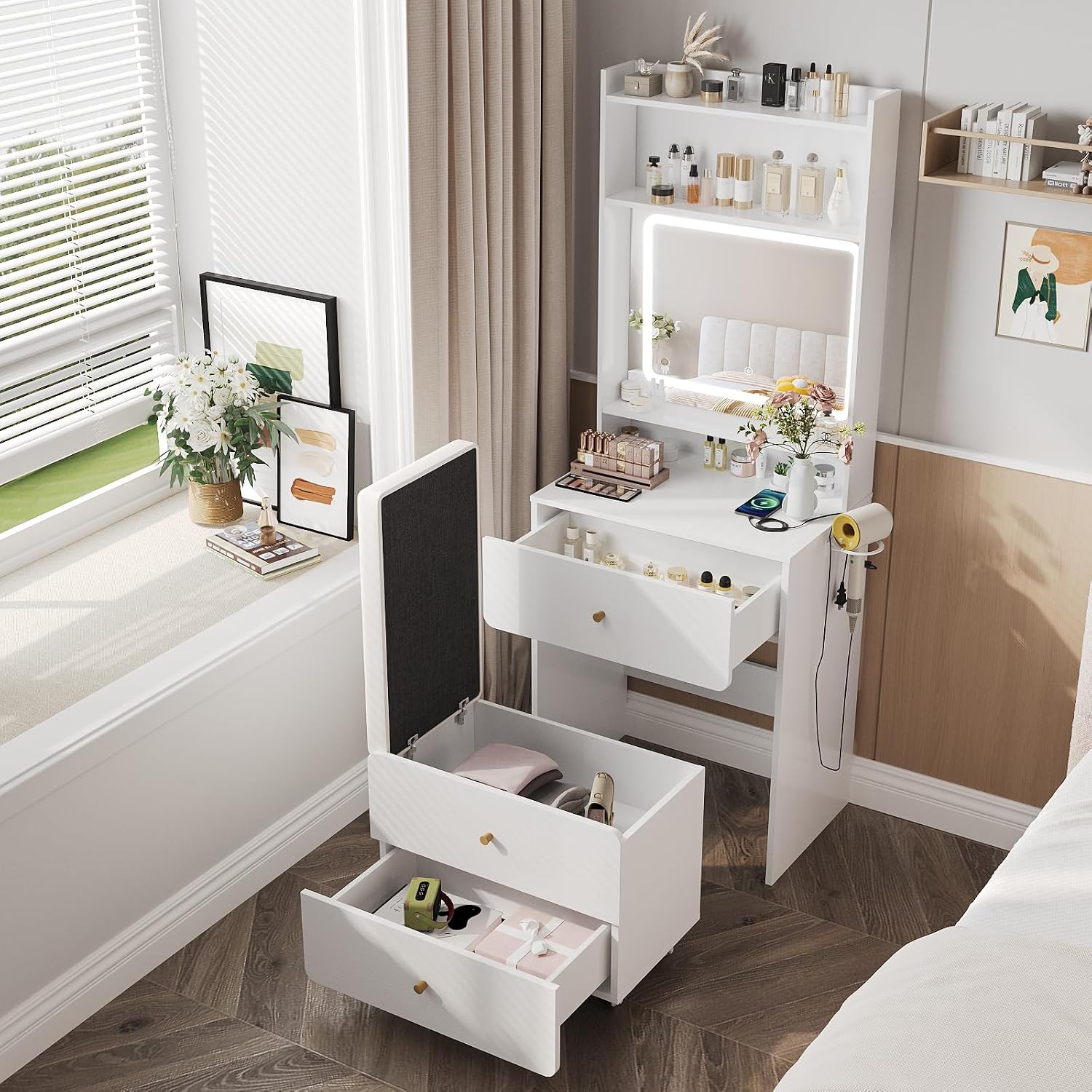 Toaletka z lustrem i oświetlen – Desk Setup Small recenzja i cena